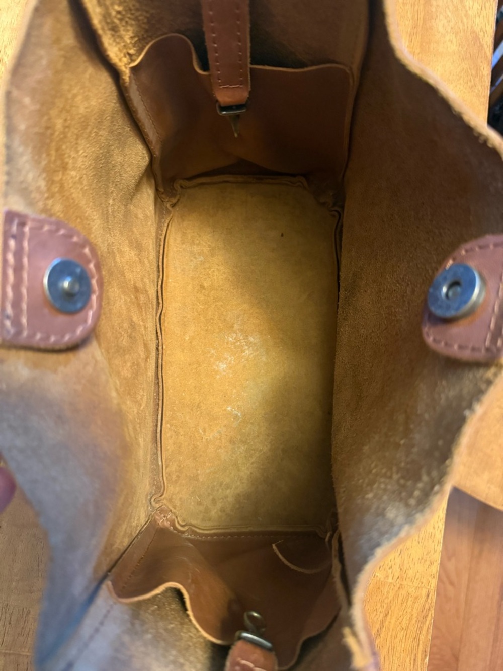 Portland Leather Butterfly Bucket Bag Honey Full Grain Leather Boho Classic - Picture 8 of 15